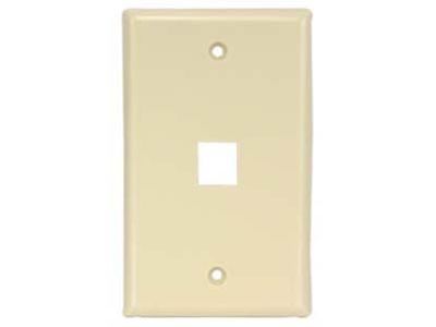 1 Port Keystone Wallplate Ivory Smooth Face