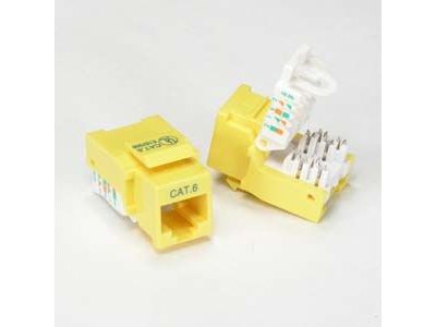 CAT5E CAT6 RJ45 KEYSTONE JACK YELLOW