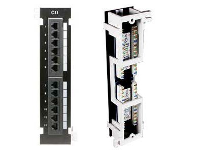 CAT6 PATCH PANEL 12 PORT VERTICAL WITH WALL MOUNT BRACKET