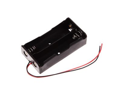 BATTERY HOLDER, 2 Cells for 18650, 17650 Lithium Ion CELL, 6 Inch Leads