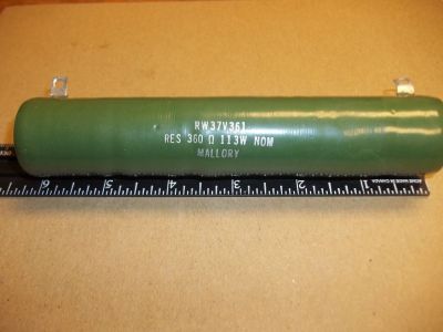 360 Ohm 113 Watt POWER RESISTOR 6 inch X 1.25 inch MALLORY RW37V361