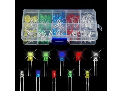 150Pcs 3mm 5mm LED Light White Yellow Red Blue Green Assortment Kit BI0002291