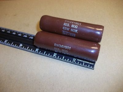 800 Ohm 43 Watt Power Resistor, 3 inch x 3/4 inch TRU-OHM RW34V801