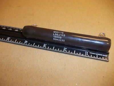 1000 Ohm 1K OHM 50 Watt Power Resistor, 4 inch x 5/8 inch OHMITE L50J1K0 50W0232