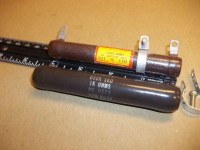1000 Ohm 1K OHM 50 Watt ADJUSTABLE Power Resistor, 4 inch x 5/8 inch OHMITE D50K1K0 0572