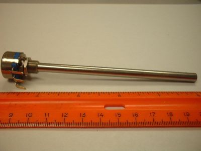 750 Ohm Potentiometer - Linear, 1/4 inch dia. long shaft, single turn,