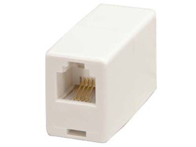 RJ11 MODULAR INLINE COUPLER STRAIGHT SPLICE