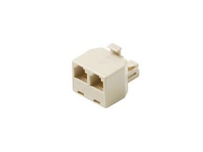 RJ12 MODULAR TEE SPLITTER ADAPTER 1 PLUG / 2 JACKS