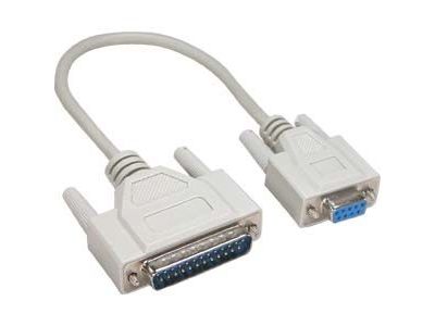 DB9 FEMALE / DB25 MALE CABLE 6 ft MODEM
