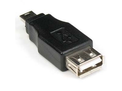 USB GENDER CHANGER A FEMALE - MINI 5 PIN MALE ADAPTER
