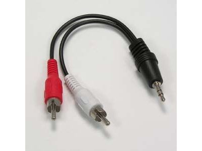 Y ADAPTOR 3.5mm STEREO PLUG TO 2 RCA MALE CABLE 6 inch Y ADAPTOR SPLITTER