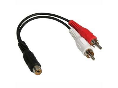 Y ADAPTOR RCA FEMALE TO 2 RCA MALES 6 inch
