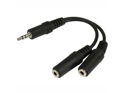 Y ADAPTOR 3.5MM STEREO PLUG TO 2 X 3.5MM STEREO JACK SPLITTER