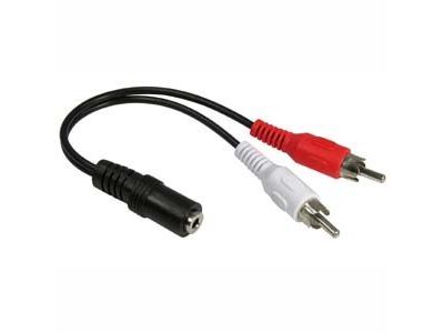 Y ADAPTOR 3.5MM STEREO JACK TO 2 x RCA M CABLE SPLITTER