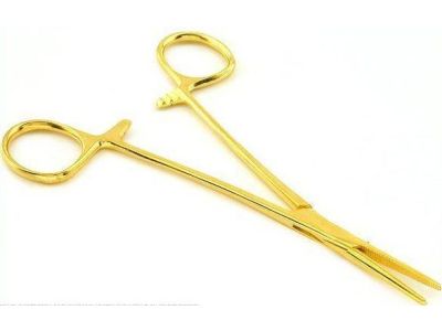 5 inch STRAIGHT FULL GOLD PLATED FORCEP