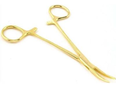 5 inch CURVED FULL GOLD PLATED FORCEP
