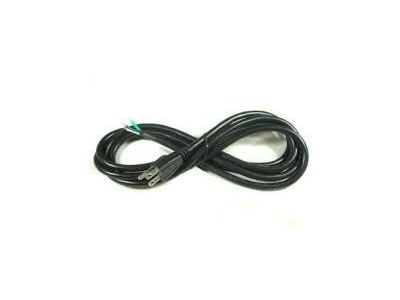 AC POWER CORD 18/3 NEMA 5-15P PLUG TO STRIPED ENDS 6 ft BLACK ROUND, Pigtail