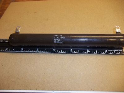 1000 Ohm 1K OHM 100 Watt Power Resistor, 6.5 inch X 3/4 inch OHMITE L100J1K0