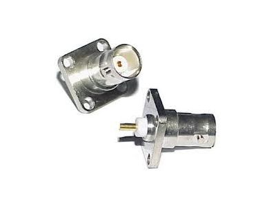 BNC FEMALE PANEL CHASSIS MOUNT, 4 MOUNTING HOLES