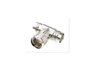 TWIN AX T ADAPTOR 1 MALE 2 FEMALE
