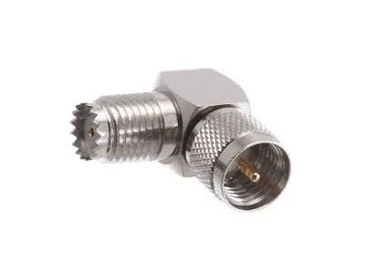 MINI UHF MALE TO FEMALE RIGHT ANGLE ADAPTOR