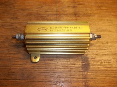 42.2 Ohm 75 Watt 1% ALUMINUM CLAD POWER RESISTOR 3.5 inch X 1.75 inch X 1.75 inch DALE RH-100-10 RE77G42R2