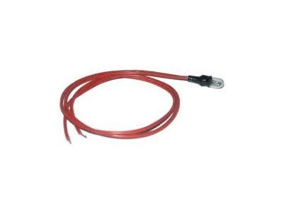 2.4V 40MA GRAIN OF WHEAT LAMP (RED WIRE LEADS) 3mmx6mm Glass Size, 80mm lead length.