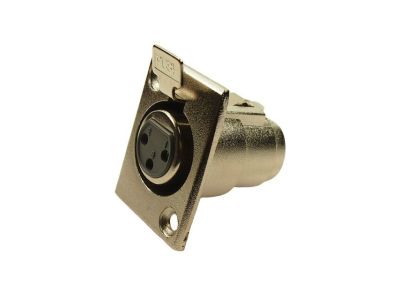 3 PIN FEMALE XLR PANEL MOUNT CONNECTOR .953 inch 24.21MM MOUNTING HOLE