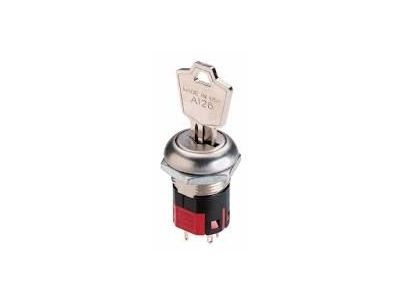 KEY SWITCH ON ON DPDT4A 125V 4 TUMBLER WITH DETENT - SOLDER LUG JD S SERIES E158071