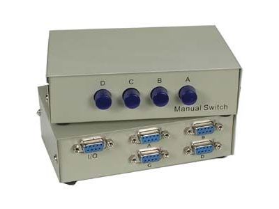 DB9 4-WAY MANUAL SWITCH BOX DATA SWITCH BOX 4 PORT RS232