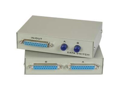 DB25 2-WAY MANUAL SWITCH BOX DATA SWITCH BOX 2 PORT MANUAL SWITCH