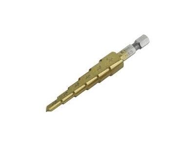 High Speed 6 Step Drill Bit, Unibit, .187 Inch to .5 Inch, 3/16 to 1/2 Inch