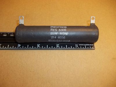 6300 Ohm 6.3K OHM 55 Watt Power Resistor, 4 inch X 3/4 inch RW35V632
