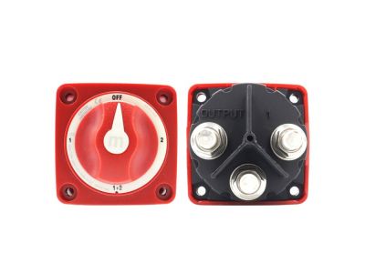 300 Amp RV Marine Boat Solar Battery Isolator Disconnect Rotary Switch Cut Off, On/Off, 4 Position: Off, 1 On, 2,On, 1-2 On.