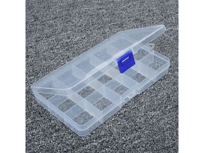 Empty 15 Divider Storage Container Case,, Plastic Parts Bin Organizer Box
