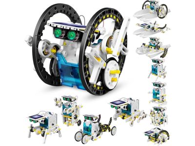 Solar Robot Mechanical Project Kit., Educational, Hobby, 190pc Robot for Assembly. No Soldering, Build upto 13 Different Solar Bots