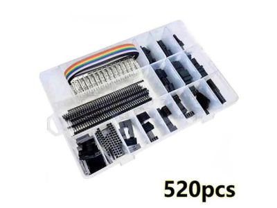 520pc DuPont Connector Kit 2.54mm .1 inch Centers, Male and Female Connector Sets with Rainbow Wire