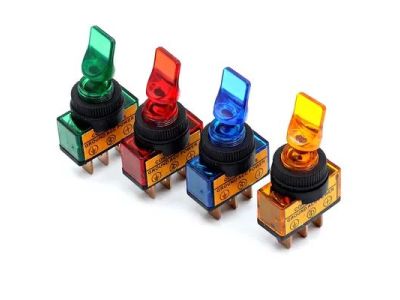 12v LIGHTED TOGGLE SWITCH AMBER ON OFF SPST SCI 20A 12VDC LAMP VOLTAGE 12VDC, Amber, .250 inch Slide Terminals