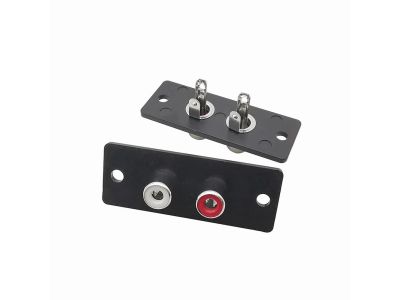 Two 2 RCA JACKS ON A PLATE, Red and White, Panel Mount