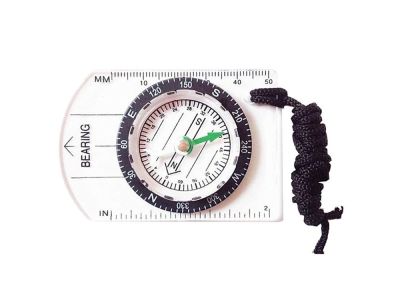 2 Inch X 2.75 Inch Map Compass, with Ruler and Lanyard