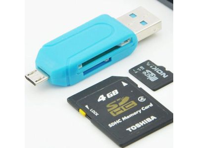 Micro USB, USB 2.0 OTG Adapter SD T-Flash, Flash Memory Card Reader, Smartphone