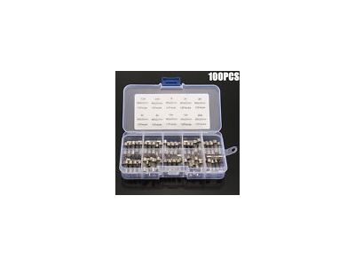 5mmx20mm FUSE ASSORTMENT SET KIT 100PCS .2-20AMP