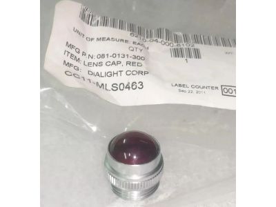 Dialight, Red, Diffused, White Brass / Chrome, Threaded Panel Lens, 81-0111-300