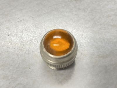 Dialight, Amber Yellow, Transparent, White Brass / Chrome, Threaded Panel Lens, 81-0133-300