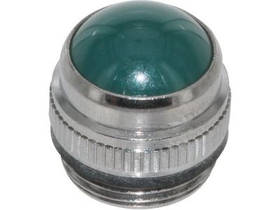 Dialight, Green, Diffused, White Brass / Chrome, Threaded Panel Lens, 81-0112-300