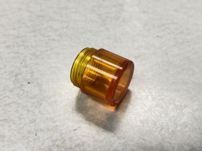 Dialight, Amber Yellow, Cylindrical Flat Top Transparent, Threaded Panel Lens,