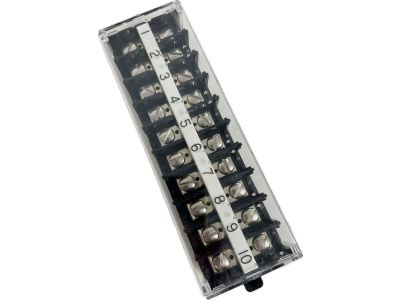 Magnum Terminal Barrier Block Strip 10 Position / 10 Pole with Cover, UL, #10 Stud, 7.5 inch L x 2.18 inchW