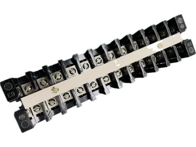 GE General Electric Terminal Barrier Block Strip 12 Position / 12 Pole, #10 Stud, 8.25 inch L x 2 inchW, 183B4226 P-4, For Wire Size 10-18AWG, 25A 600VAC