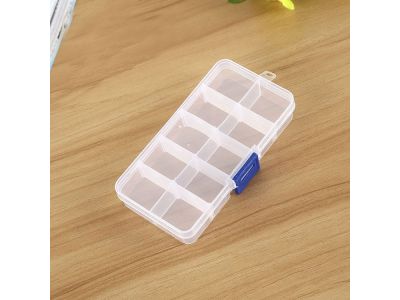 Empty 10 Divider Storage Container Case, Plastic Parts Bin Organizer Box