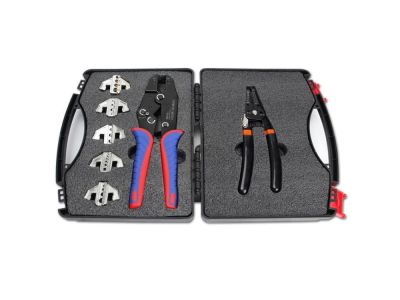 7pc Crimping and Stripper Tool Kit, MC4 Open Wing Terminals, Contacts Pins, Ferrules, MOLEX, AMP, Phoenix, CRIMP Crimper, Solderless